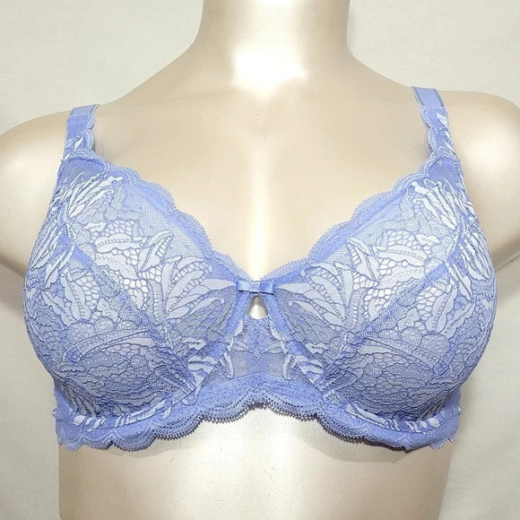 44G Felina 115073 Peridot‎ Lace Unlined Underwire Bra Periwinkle NWT - Picture 1 of 7